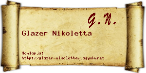 Glazer Nikoletta névjegykártya